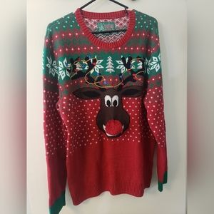 Reindeer 3D Ugly Sweater Mens XL